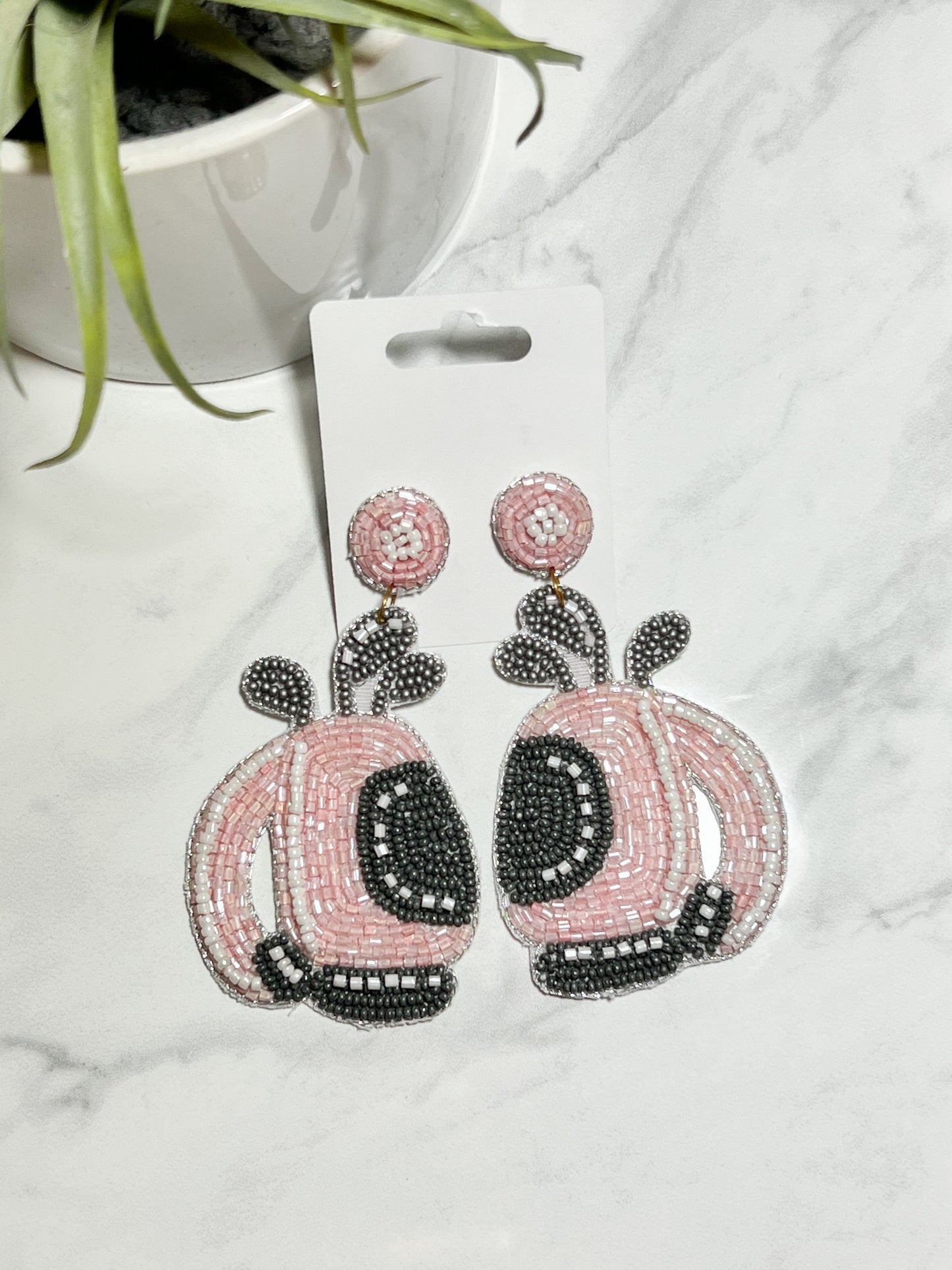 Golf Bag Seed Bead Earrings