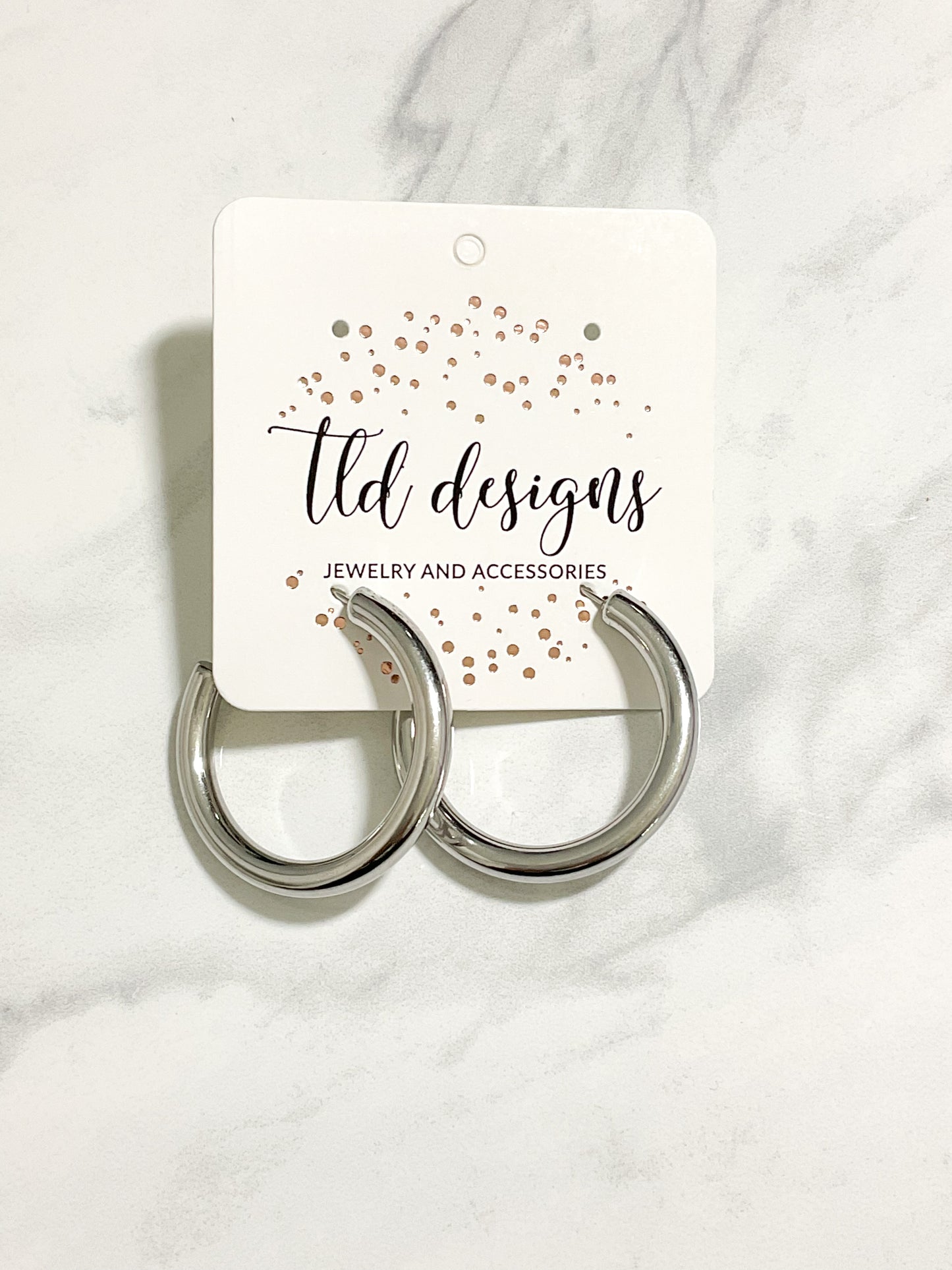 Thick Silver Hoops