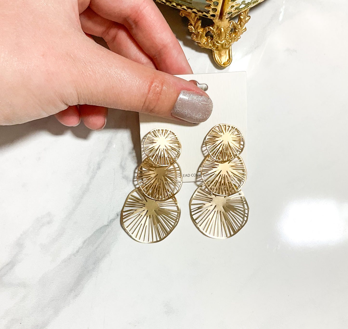 Sun Burst Tiered Earrings