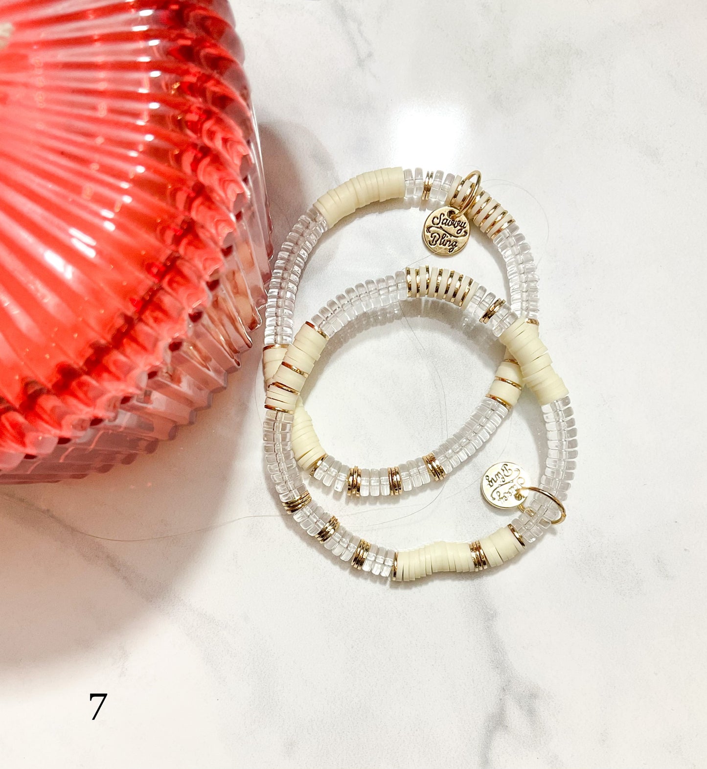 Ivory Acrylic Tube Bracelet