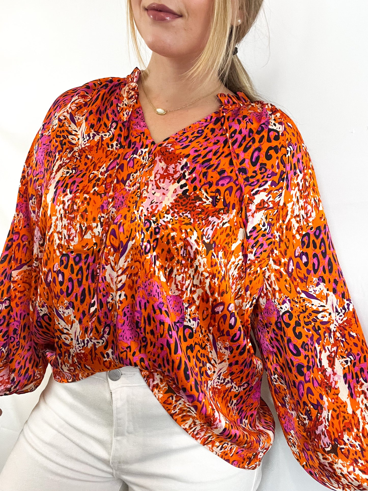 Abstract Animal Print Blouse