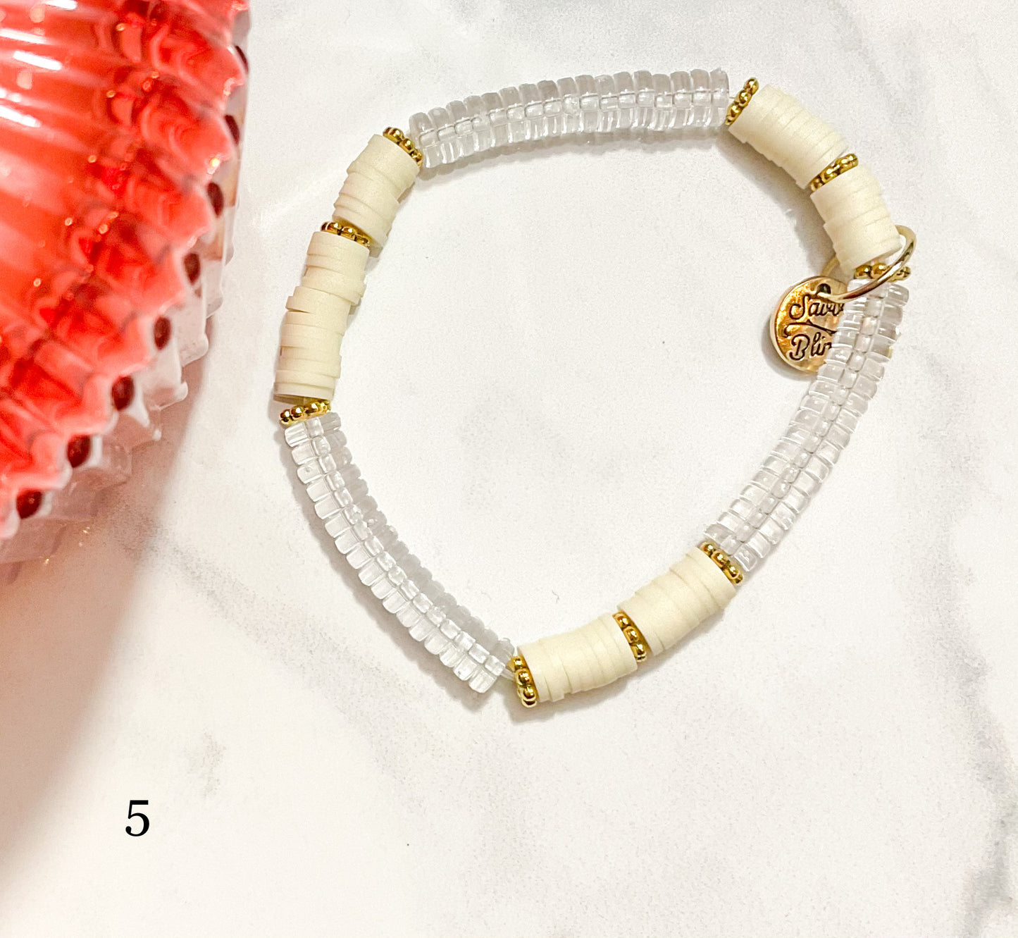 Ivory Acrylic Tube Bracelet